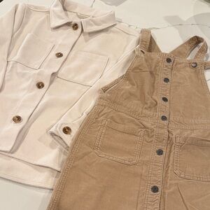 Old Navy Cream Textured Shirt/Jacket & Corduroy Jumper